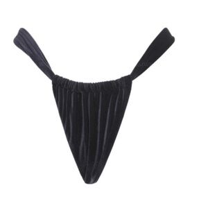 NWT AGUA BENDITA ELSA AGUJA BLACK VELVET BIKINI BOTTOM size M